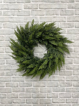 ITEM 82129 - 9" INSIDE DIM, 24" OUTSIDE DIM FRESH TOUCH EASTERN RED CEDAR WREATH
