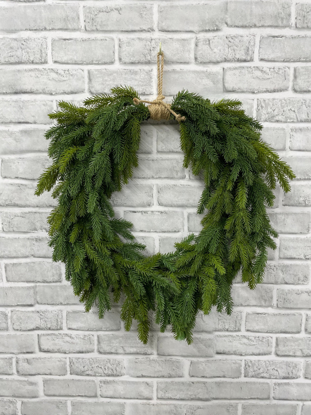 ITEM 82155 - 12" INSIDE DIM, 20"W DIM, 24"LONG FROM TIP OF HANGER FRESH TOUCH RED SPRUCE HEART WREATH