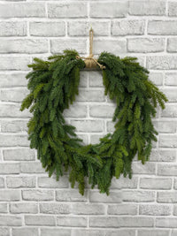 ITEM 82155 - 12" INSIDE DIM, 20"W DIM, 24"LONG FROM TIP OF HANGER FRESH TOUCH RED SPRUCE HEART WREATH