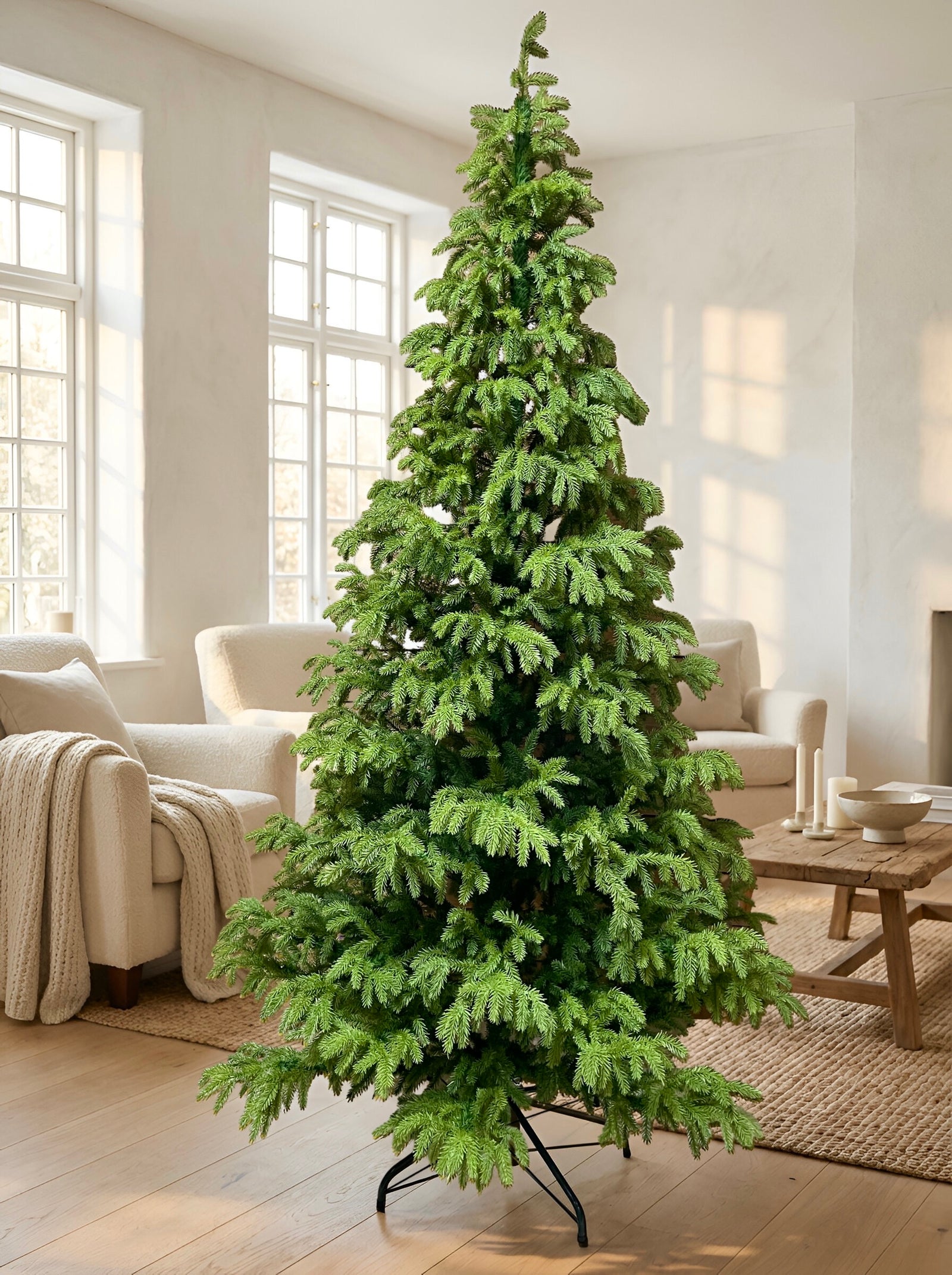 ITEM 82158 - 7' FRESH TOUCH RED SPRUCE PINE TREE WITH A METAL STAND