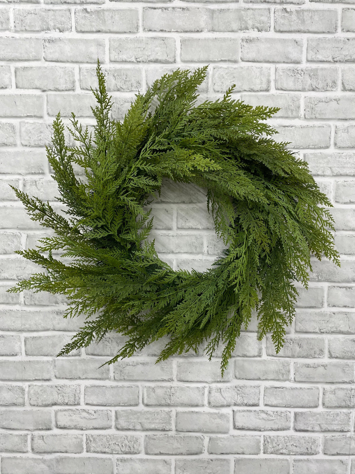 ITEM 82187 - 12" INSIDE DIM, 24" OUTSIDE DIM LUSH FRESH TOUCH CYPRESS WREATH