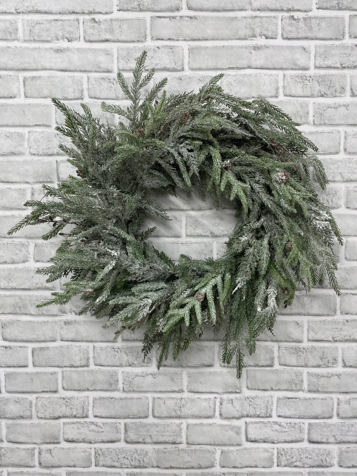 ITEM 82211 - 12" INSIDE DIM, 23" OUTSIDE DIM, FRESH TOUCH SNOWY PINE WREATH