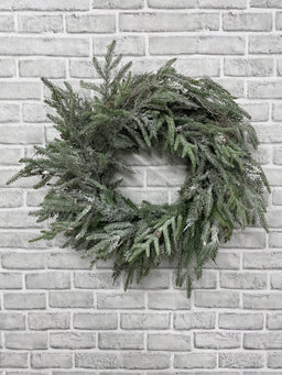 ITEM 82211 - 12" INSIDE DIM, 23" OUTSIDE DIM, FRESH TOUCH SNOWY PINE WREATH