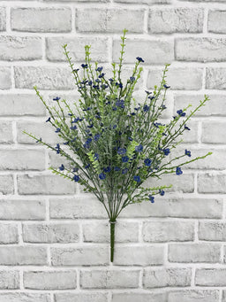 ITEM 82220BL - 21" BLUE GLITTER MINI FLOWER BUSH