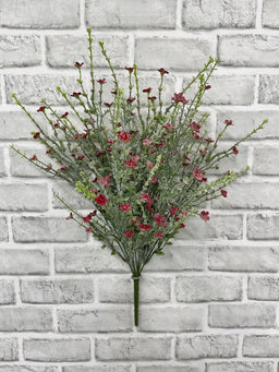 ITEM 82220RED - 21" RED GLITTER MINI FLOWER BUSH