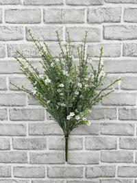 ITEM 82220W - 21" WHITE GLITTER MINI FLOWER BUSH