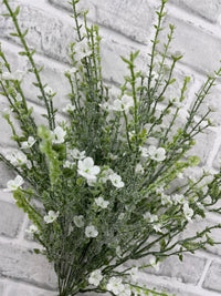 ITEM 82220W - 21" WHITE GLITTER MINI FLOWER BUSH