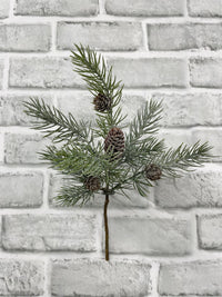 ITEM 82223 - 12" GLITTERED PINE PICK WITH PINE CONES