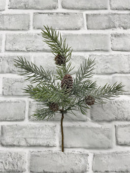 ITEM 82223 - 12" GLITTERED PINE PICK WITH PINE CONES