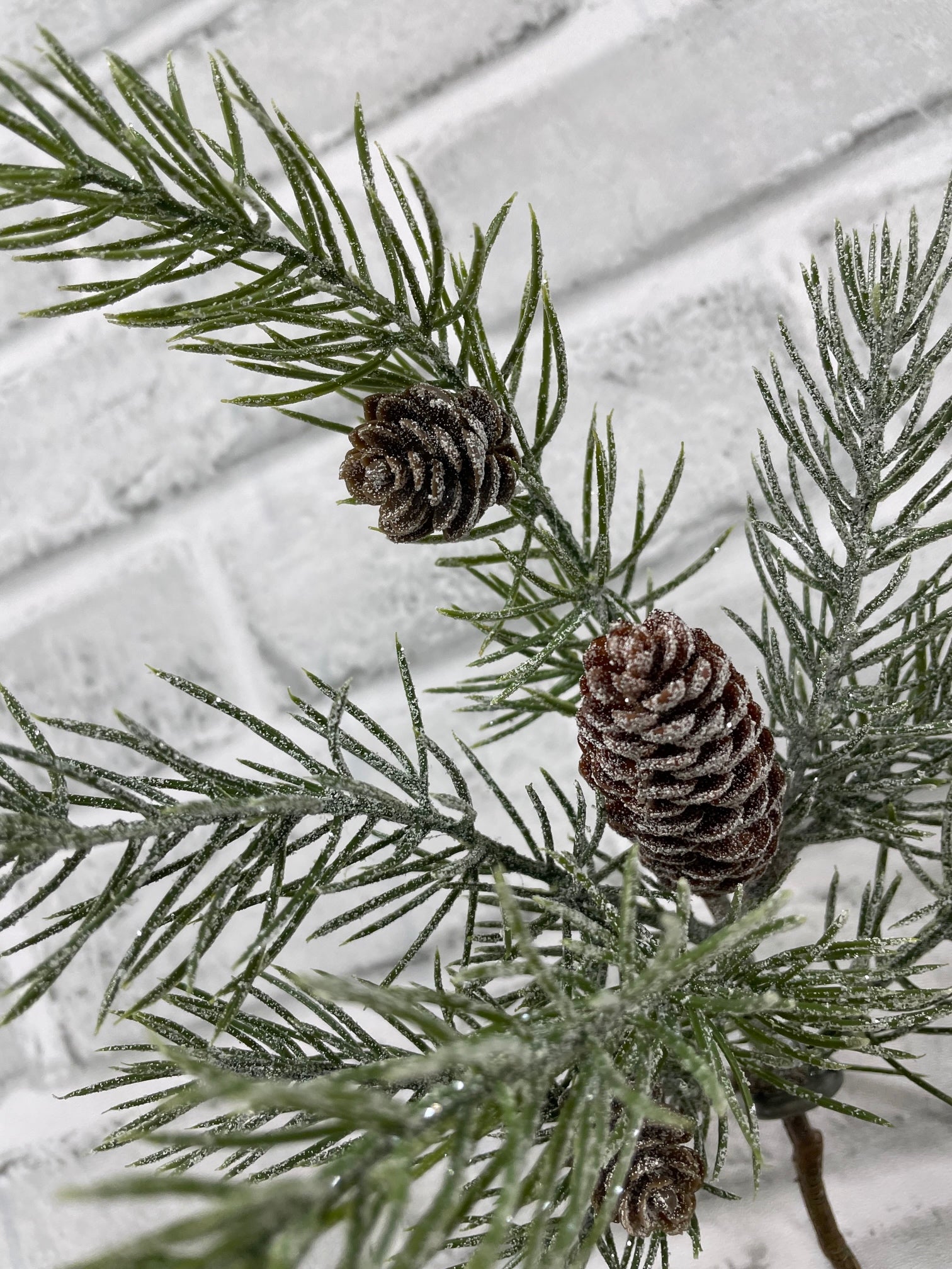 ITEM 82223 - 12" GLITTERED PINE PICK WITH PINE CONES