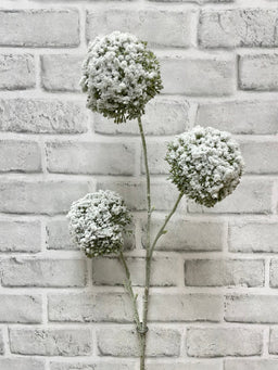ITEM 82235 GR - 31" GREEN SNOWY GLITTERED  ALLIUM SPRAY WITH 3 HEADS