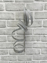 ITEM 82241 SILVER - 14.5" SILVER GLITTER CURLY RIBBON SPRAY