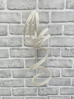 ITEM 82241 W - 14.5" WHITE GLITTER CURLY RIBBON SPRAY