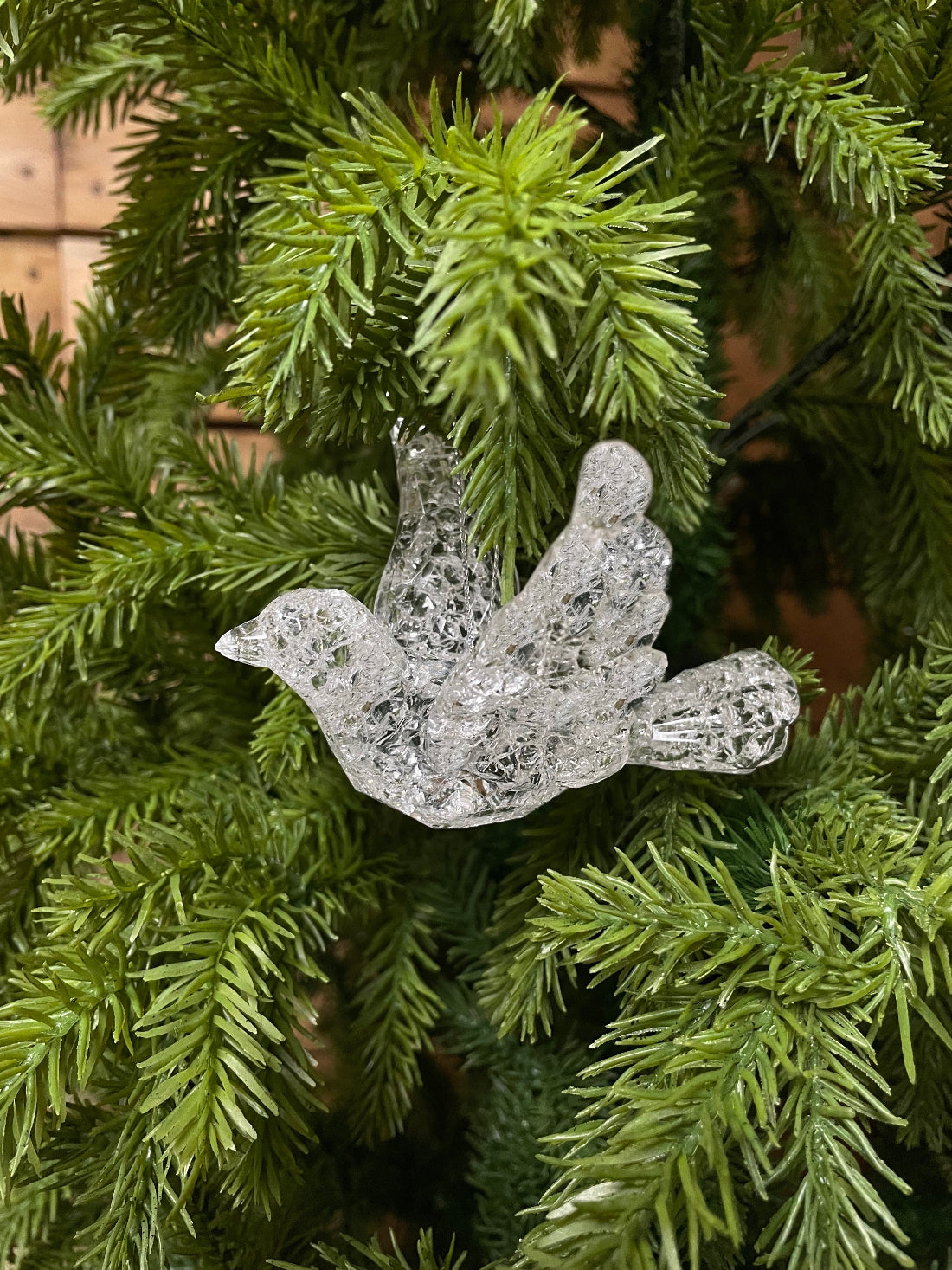 ITEM 82261 - 4" X 3.75 X 2.75" ACRYLIC HANGING DOVE ORNAMENT