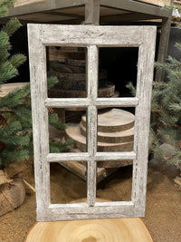 ITEM AP036310 - 20"H X 12"W ANTIQUE GREY DECORATIVE WOOD WINDOW