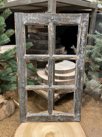 ITEM AP036360 - 20"H X 12"W ANTIQUE BROWN/GREY DECORATIVE WOOD WINDOW