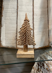ITEM AW9782 - 9"H X 4"L X 2"W NATURAL MANGO WOOD TREE ON STAND