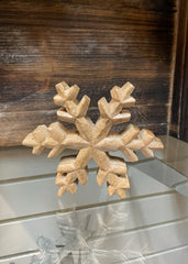 ITEM AW9805 - 5"DIA NATURAL MANGO WOOD SNOWFLAKE