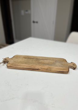 ITEM DDL1011 - 23"X8"X.65" MANGO WOOD DOUBLE HANDLE CUTTING BOARD