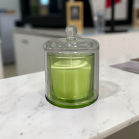 ITEM FG4043MG - 8 OZ MEADOW GARDEN  GLASS  CANDLE WITH BELL COVER - 4.25" X 5.5"