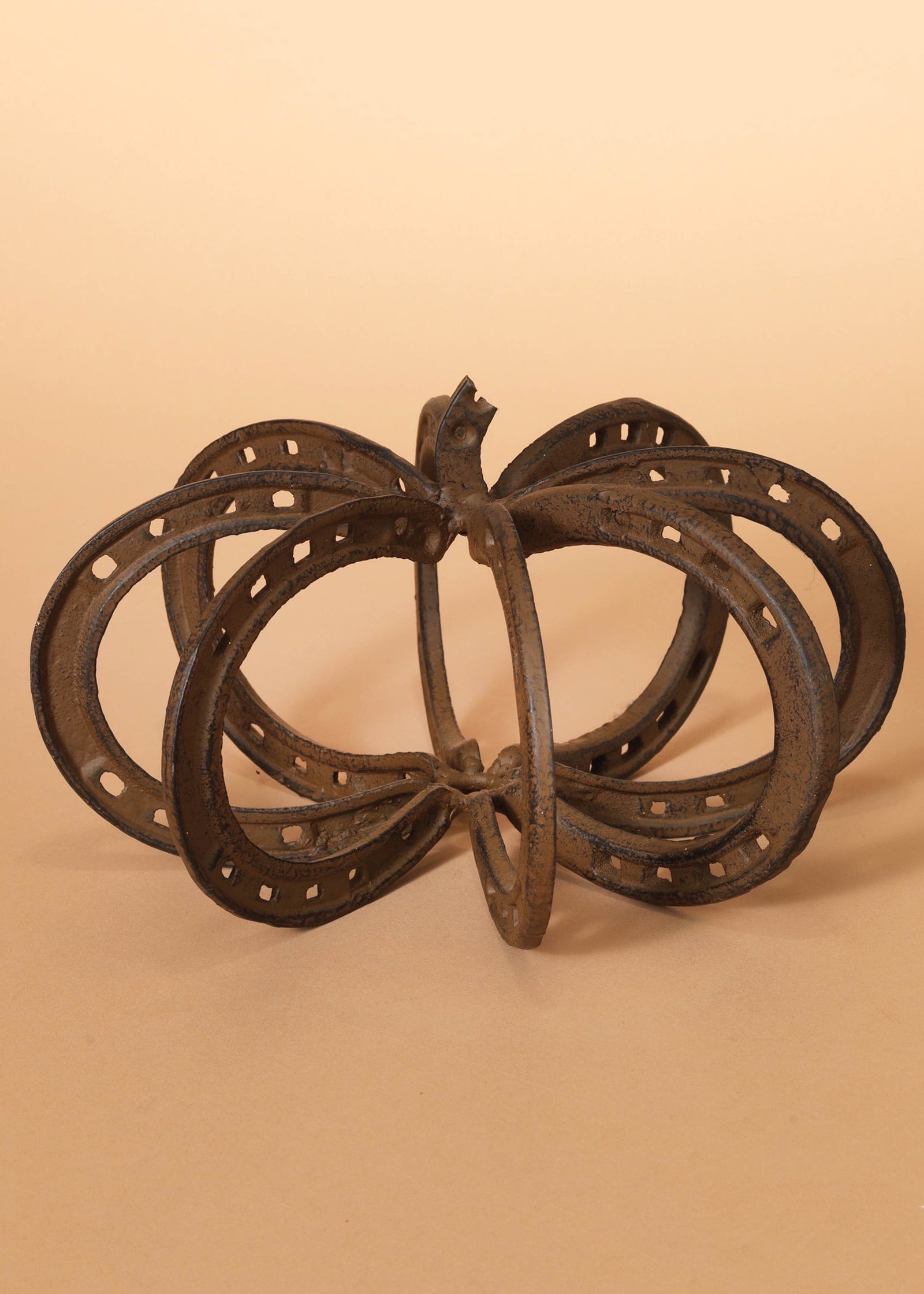 ITEM G2349640 - 9.75"D METAL HORSESHOE PUMPKIN