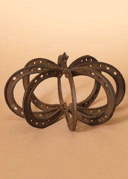 ITEM G2349640 - 9.75"D METAL HORSESHOE PUMPKIN