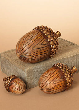 ITEM G2420690 - RESIN ACORN, LG IS 7.8" - SET OF 3