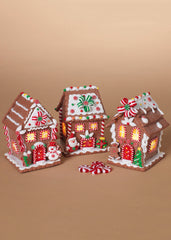 ITEM G2497160 - 5.5"H B/O LIGHTED CLAY DOUGH GINGERBREAD HOUSE