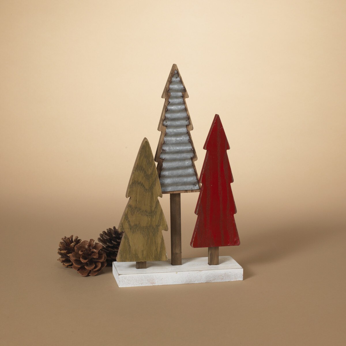 ITEM G2591070 - 12"H METAL & WOOD HOLIDAY TREES