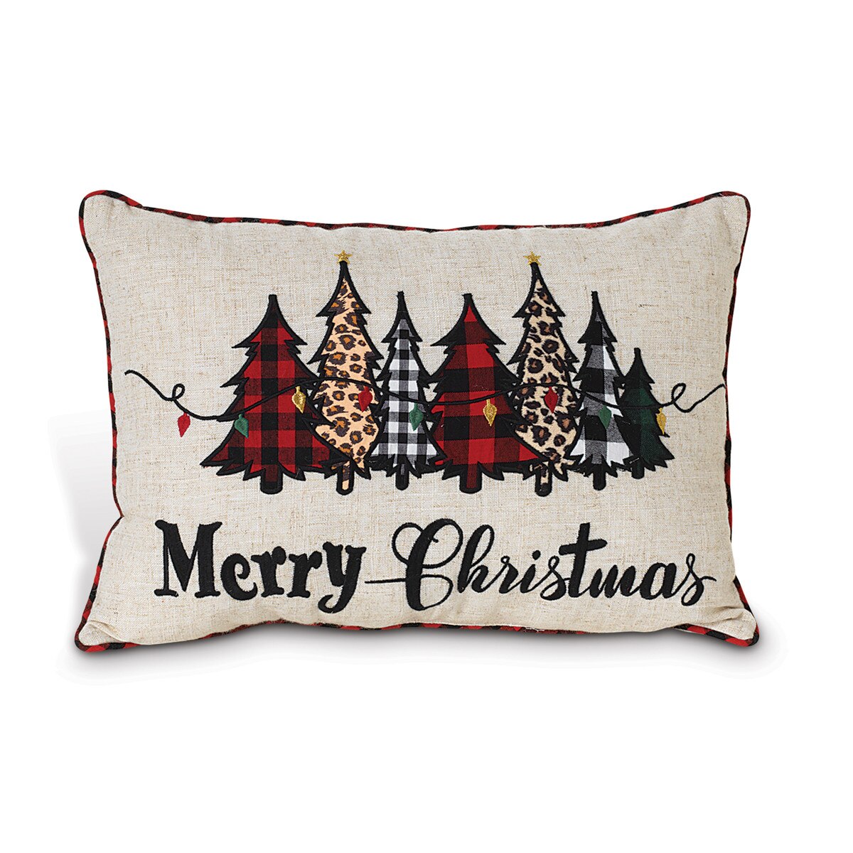 ITEM G2595180 - 20"L FABRIC HOLIDAY DESIGN PILLOW