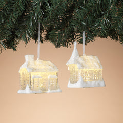 ITEM G2617450 - 3.2"L B/O LIGHTED HOUSE ORNAMENT - 2 ASSORTED