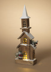 ITEM G2648410 - 18.8"H B/O LIGHTED WOOD HOUSE W/ PINE & BERRY ACCENT