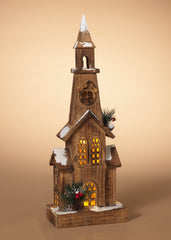 ITEM G2648420 - 21.2"H B/O LIGHTED WOOD HOUSE W/ PINE & BERRY ACCENT