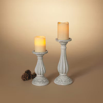 ITEM G2650250 - RESIN CANDLE STICK HOLDERS - LG IS 12"H  - SETS OF 2