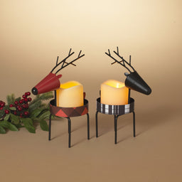 ITEM G2654950 - 9.5"H METAL DEER TEALIGHT HOLDER - 2 ASSORTED