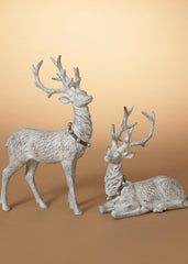 ITEM G2658410  - 11"H STANDING & 7.6"H SITTING RESIN HOLIDAY DEER FIGURINES