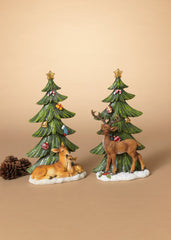 ITEM G2685510  - 9"H RESIN HOLIDAY TREE WITH DEER