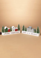 ITEM G2691360 - 14"L B/O LIGHTED WOOD & METAL HOLIDAY VILLAGE TABLE DÉCOR