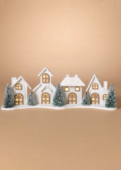 ITEM G2693350 - 21.2"L B/O LIGHTED WOOD HOLIDAY HOUSE TABLETOP DECOR