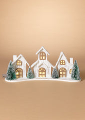 ITEM G2693390 - 16.7"L B/O LIGHTED WOOD HOLIDAY HOUSE TABLETOP DECOR