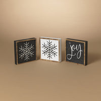 ITEM G2734890 - 6"L WOOD HOLIDAY DESIGN BLOCK - 3 ASSORTED