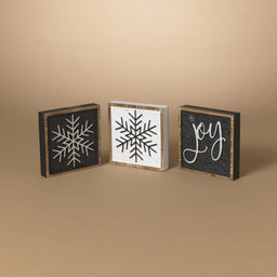 ITEM G2734890 - 6"L WOOD HOLIDAY DESIGN BLOCK - 3 ASSORTED