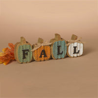 ITEM G2735820 - 10"L RESIN HARVEST "FALL" PUMPKINS WITH BOWS