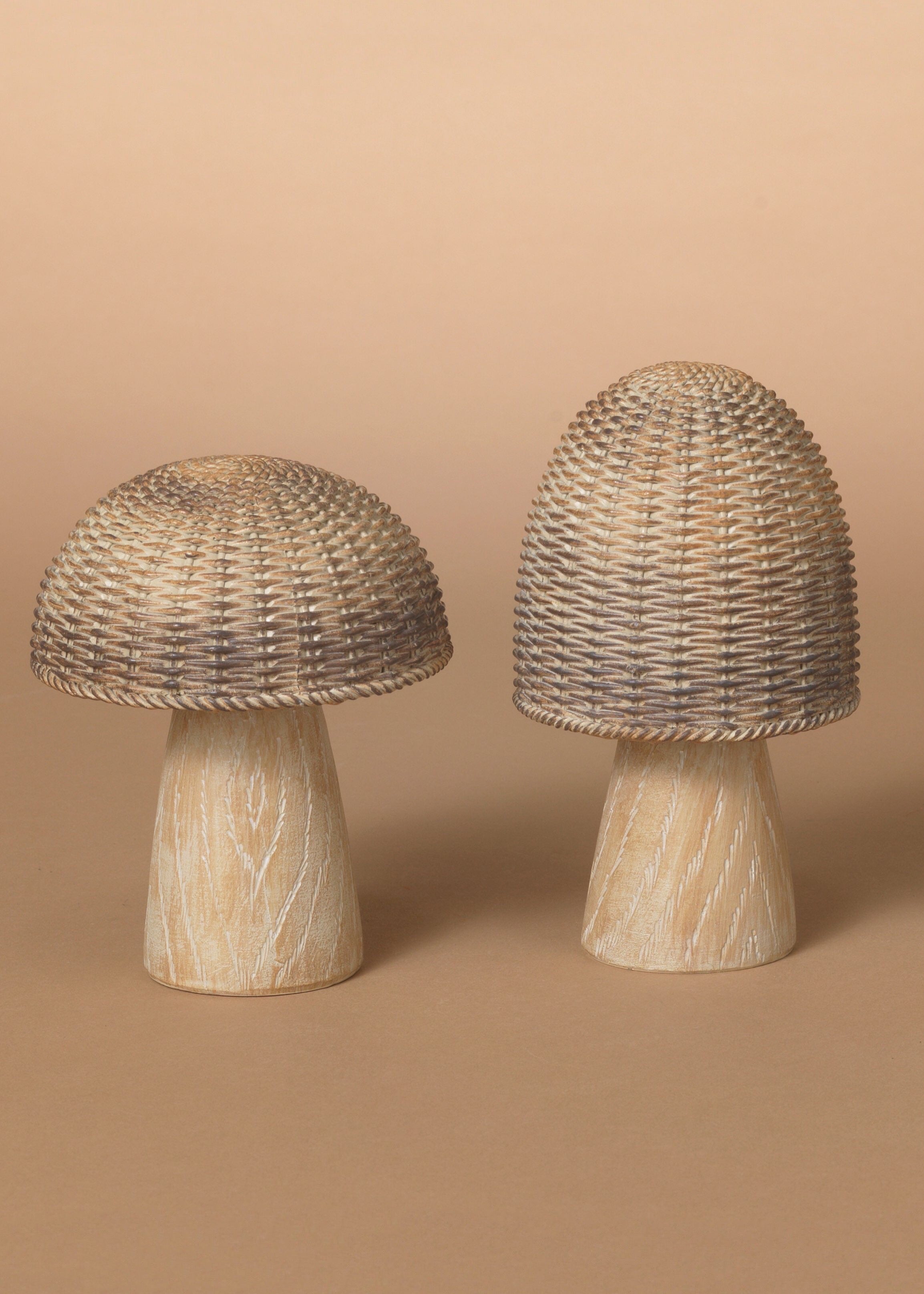 ITEM G2736620 - 5.51"H RESIN HARVEST WOVEN MUSHROOM