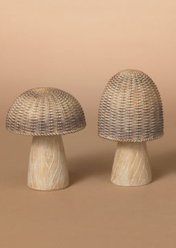 ITEM G2736620 - 5.51"H RESIN HARVEST WOVEN MUSHROOM