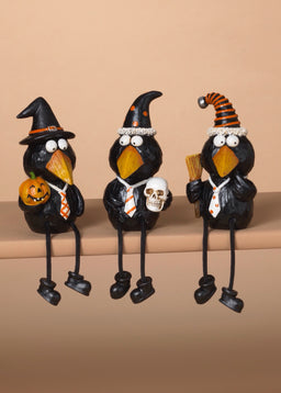 ITEM G2738980 - 7.5"H RESIN HALLOWEEN CROW SHELF SITTER