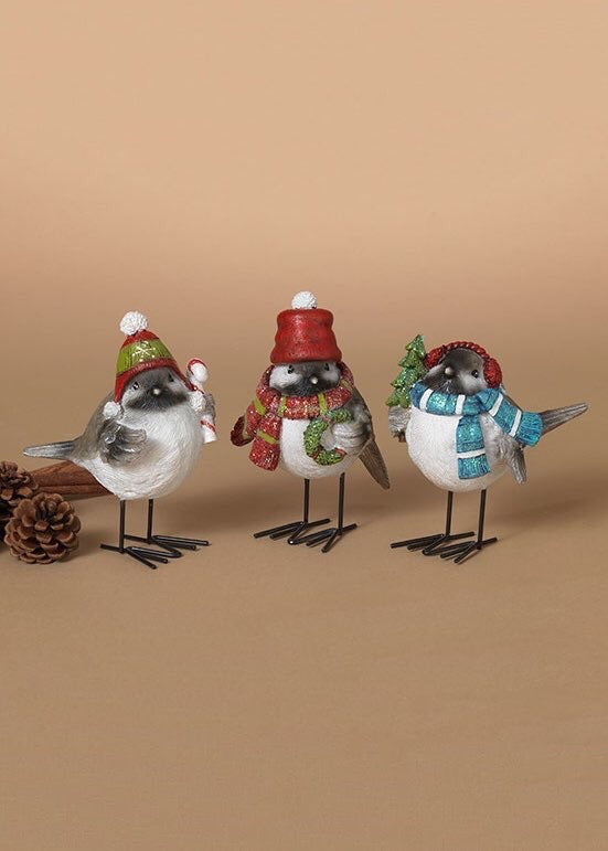 ITEM G2739290 - 4.84"H RESIN & METAL HOLIDAY WINTER BIRD