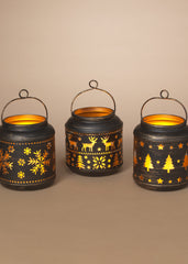 ITEM G2791660  - 5.5"H B/O LIGHTED METAL LANTERN W/ LED CANDLE & TIMER