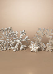 ITEM G2794190  - NESTING WOOD SNOWFLAKE DECOR  - 2 ASSORTED STYLES