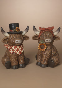 ITEM G2794810  - 14.5"H MAGNESIUM HARVEST HIGHLAND COW
